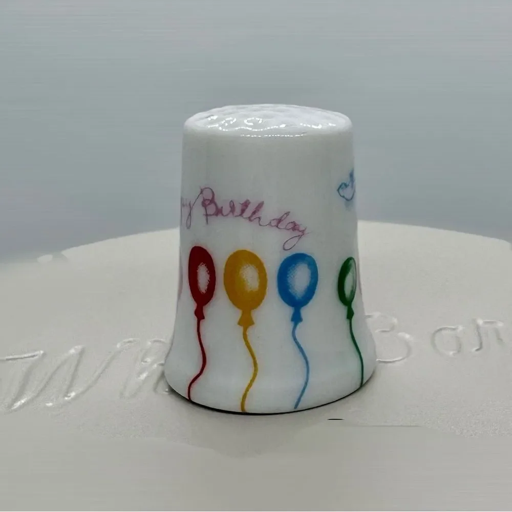 Vintage Made in Japan Birthday Balloon Ceramic Thimble – Excellent Condition